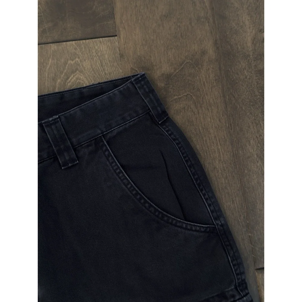 Vintage Tommy Hilfiger Mens Navy Blue Cargo Pocket Flag Logo Shorts Size 31W Y2K